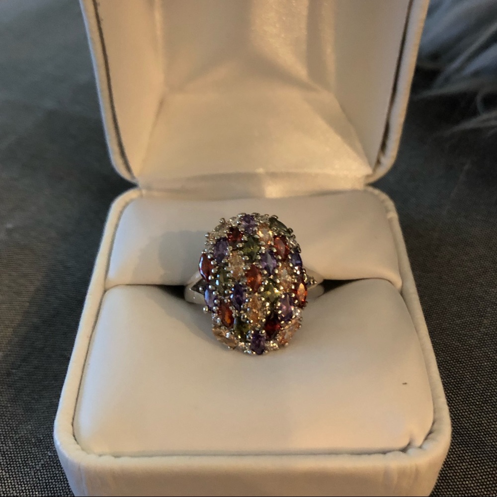 Sterling Silver Ring 925 with semiprecious stones.
